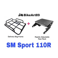 Monorack SYM SM SPORT 110R RAPIDO Shopee Food Grabfood Delivery Bag Frame Tapak Accessories Motor SM