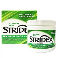 Stridex - 無酒精0.5%水楊酸 抗痘/去黑頭敏感肌潔面片 55片 - 綠色 (平行進口貨)