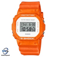 Casio G-Shock DW-5600 DW5600WS-4D DW-5600WS-4D DW-5600WS-4 Lineup Summer Sea Motif Orange Resin Band Watch