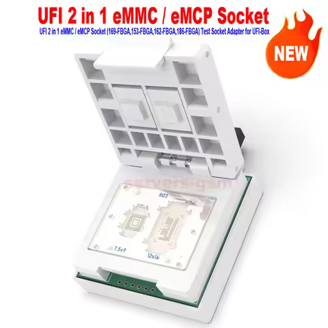 2025 New Upgrade Version UFI 2 in 1 eMMC / eMCP Socket (169-FBGA,153-FBGA,162-FBGA,186-FBGA) Test So