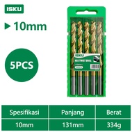 ISKU Mata Bor Set HSS 3-12mm Besi Kayu Beton Tembok 5pcs/10pcs Drill Bit Set Serbaguna Anti Karat