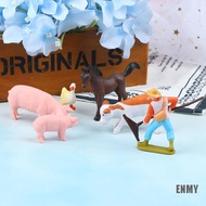 [ENMY] DIY Farmland Worker Pig Horse Cow Duck Animal Model Miniature Decoration