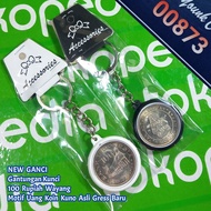 New GANCI Gantungan Kunci Motif Uang Koin Kuno Asli 100 Rupiah Wayang Tahun 1978 Gress Baru