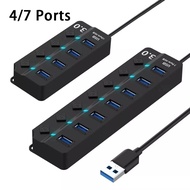 USB 3.0 Hub For Various Computers Ultra high Speed USB Hub 4 Port / 7 Port Wt Led On / Off Switch US