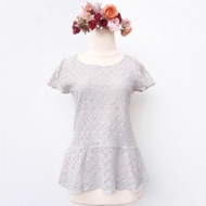 ️ Earth Music & Ecology Blouse peplum with lace grey ️