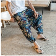 New Hip Hop Aladdin Hmong Baggy Cotton Linen Harem Pants Men Women Plus Size Wide Leg Trousers New