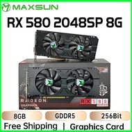 MAXSUN Graphics Cards AMD Radeon RX580 2048SP 8G GDDR5 256bit HDMI+DP*3+DVI Video Card For Desktop G