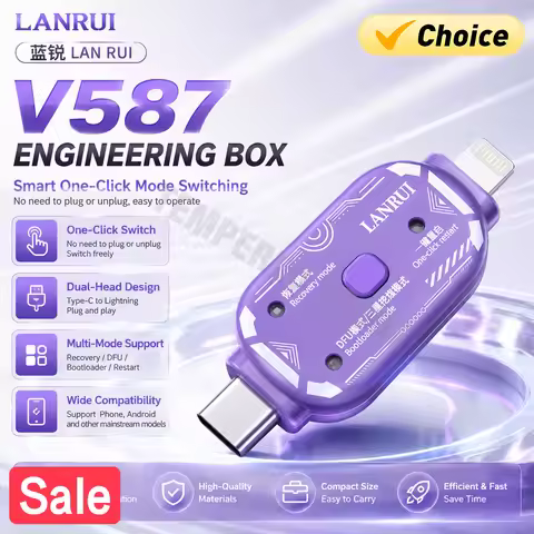 Lanrui V587 Dual-port Engineering Box One Key Enter DFU Bootloader Recovery Mode for IOS Android Pho