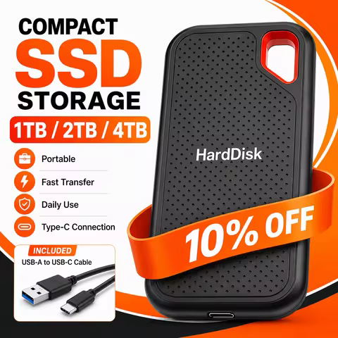 Space Saving Portable SSD Hard Drive 2TB External Drive 1TB 1tb External Solid Hard Drive for Laptop