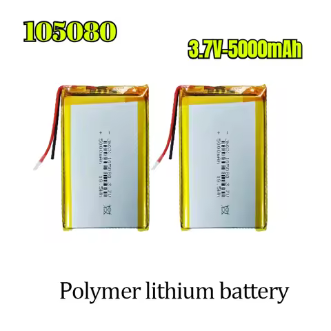 105080 3.7V 5000mAh Polymer Lithium Battery Rechargeable Li-Po Cell 5Ah High Capacity 5mm Thin for D