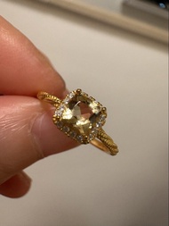 黃水晶S925純銀鍍金戒指 Citrine Sugarloaf S925 Sterling Silver Gold-Plate Ring,rings, Earrings, earring,bracel