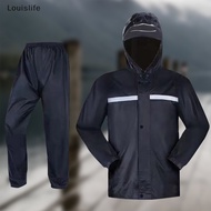 Louislife Adult Thick Waterproof RainCoat Rain Coat Motorcycle Rainsuit Motorcycle Rainwear Suit Reflective Riding Raincoat LSE