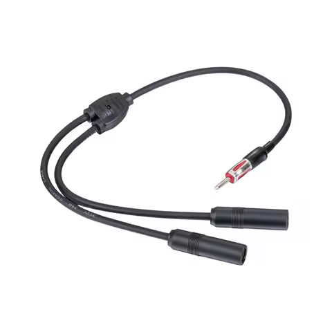 Car Antenna Cable Adapter Aluminum Plug In 1 For 2 Radio Antenna Extension Cable Meet More Connectiv
