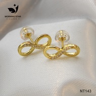 Silversmith NT143 Silver COATED gold plated Stone Stud Genuine 92.5% Silver Ladies Women Earrings