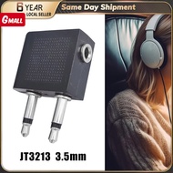 3.5mm Plug Plated Travel Jack Plug Splitter Adapter Airline Headphone Mono Audio Converter Travel