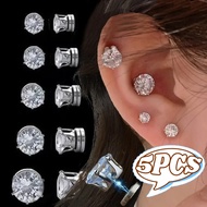 White Magnetic Earrings Magnet Ear Clips for Men Women Stud Earring Crystal Stone Earring Clip No Pi