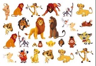 迪士尼獅子王辛巴卡通紋身貼紙印水紙 Disney The Lion King Simba and Nala Temporary Tattoo Stickers 130x190mm