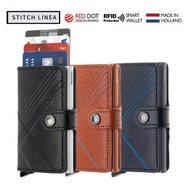 SECRID - RFID智能防盜真皮銀包 - Mini wallet - Stitch Linea 黑色 (銀鋁) [平行進口]