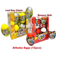 Alibaba Eggs (12pcs) 2 Types - Bouncy Ball Eggs / LED Keychain Eggs