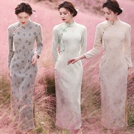 DZ-503 Cheongsam Long Sleeve China Qipao Baju Cina Tradisional Perempuan Ceongsam Muslimah Dress Che