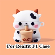 【Trend Front】For Realfit F1 Case Trendy Cartoon Series for Realfit F1 Casing Soft Earphone Case Cove
