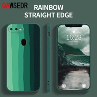 QAWSEDR สำหรับ OPPO A5S A12 A7 F9 Pro Gradient Rainbow Liquid Full Carema เคสกันกระแทกซิลิโคนเคสโทรศัพท์