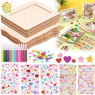 Picture Frame Painting Craft Kit for 4" x 6" Photo Wooden Picture Frame Kid DIY Handcraft Present SH