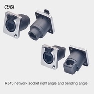 CEASI RJ45  Connector, with Rubber Cover D Type Panel Mount Socket RJ45 Ethernet Connector, Waterpro