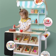 Pretend toy girl shopping store convenience store wooden children's store supermarket toy set educat