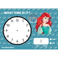 Clock laminated for kids Girls Design