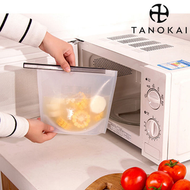 Tanokai - D-YU-2個裝矽膠保鮮袋食物袋密封袋耐高溫食品級矽膠冷藏冷凍袋（透明白500ml+1000ml）
