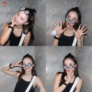 [pto] New Cosplay Glasses Vertigo Pattern Funny Decorative Glasses Anime Dizzy Eyeglasses Birthday P