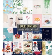 Cartoon Japanese-style Door Curtain Home Partition Curtain Bedroom Fabric Windshield Kitchen Fume Free Punch Japanese Hanging Curtain Cloth Curtain Half Curtain