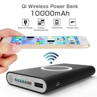 10000mAh Universal Portable Power Bank Qi Wireless Charger For iPhone Samsung S6 S7 S8 Powerbank Mob