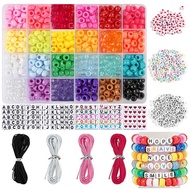 SHUYU Elegant Bracelet Making Kit with Pony Beads Fruit Flower Polymer Clay Beads Alphabet Beads - D