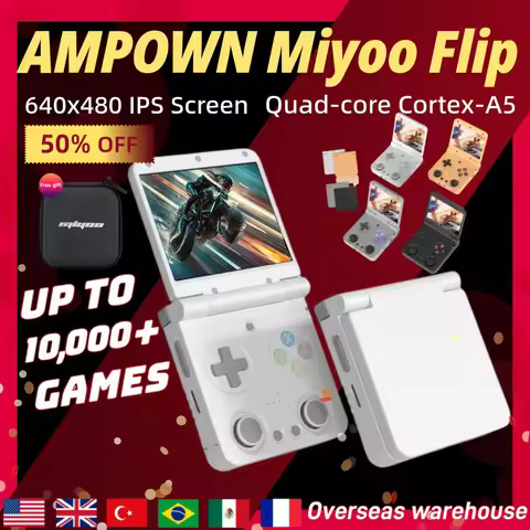 Miyoo Flip V2 Fold Handheld Game Players Consoles Portable Video Game 3.5'' IPS Retro Game Console L