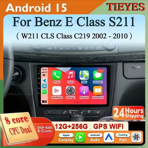 For Mercedes Benz E Class S211 W211 CLS Class C219 2002 - 2010 360 Camera WIFI 4G Android 15 Carplay