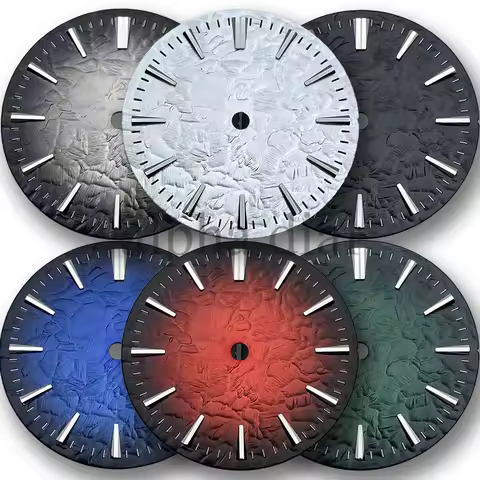 28.5mm Sterile Stone Convex Texture Spring Dive Watch Dial for Seiko Grand NH35/36 Automatic Movemen