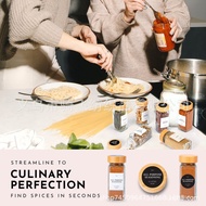 Seasoning Bottle 40oz Square Cumin Bamboo Wooden Lid Jar Pepper Powder Bottle Storage Combination ml