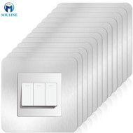 10Pcs Light Switch Cover Plates Silver Light Switch Cover Sticker Aluminum Plywood Wall Socket Stickers Decorative Switch Surround Cover  SHOPTKC5009
