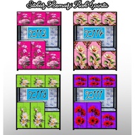 6-Door Floral Wardrobe Sticker