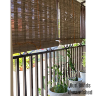 Native Roll Up Buri Blinds Width x Height Roll Up Native Buri and Bamboo Blinds | Good for Garage or