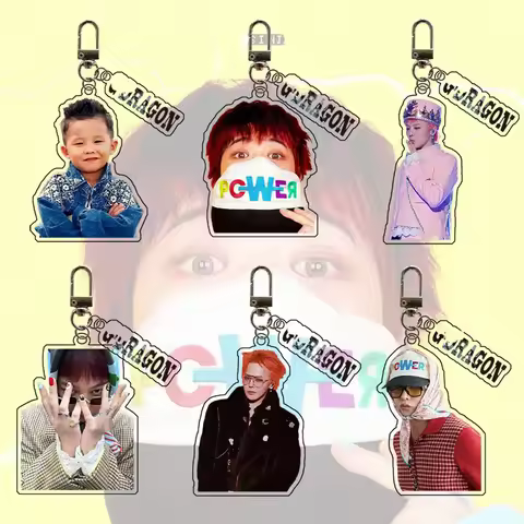 2Pcs/Set KPOP Idol G-Dragon New Album POWER Acrylic Keychain High Quality Double Sides Printing Keyr