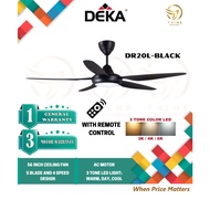 DEKA 56" 5 Blade 3 Color LED LIGHT Ceiling Fan with remote control Kipas Siling DR20 LED AC MOTOR  DR20L