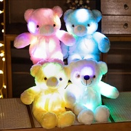 2023 New 43cm New Toy Luminous Teddy Bear Pillow Soft Stuffed Plush Glowing Colorful Bear Cushion Led Light Toys Gift For Kids Girls