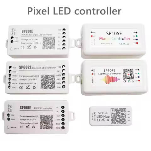 WS2812B WS2811 Pixels LED Strip Controller Wifi /Bluetooth /Music Controller SP108E SP511E SP801E SP