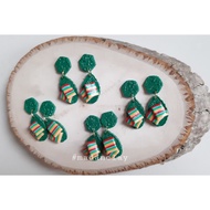 Kueh Lapis on leaf polymer clay earring