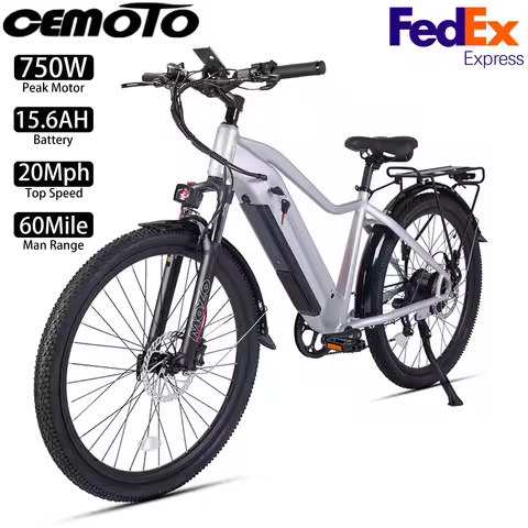 CEMOTO B52 Electric Bike 750W, 20Mph, 60Miles, City Commuter Electric Bike, 26" 48V 15.6AH, New