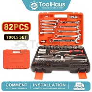 Original 61pcs 82pcs Cr-V Socket Wrench Set Ratchet Spanner Tools Box Car Motor Spark Plug Engine Al