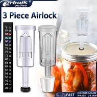 3-Piece Airlock [1 Piece AIRLOCK, NOT 3 PCS] for Fermentation & Homebrewing, grommet includes